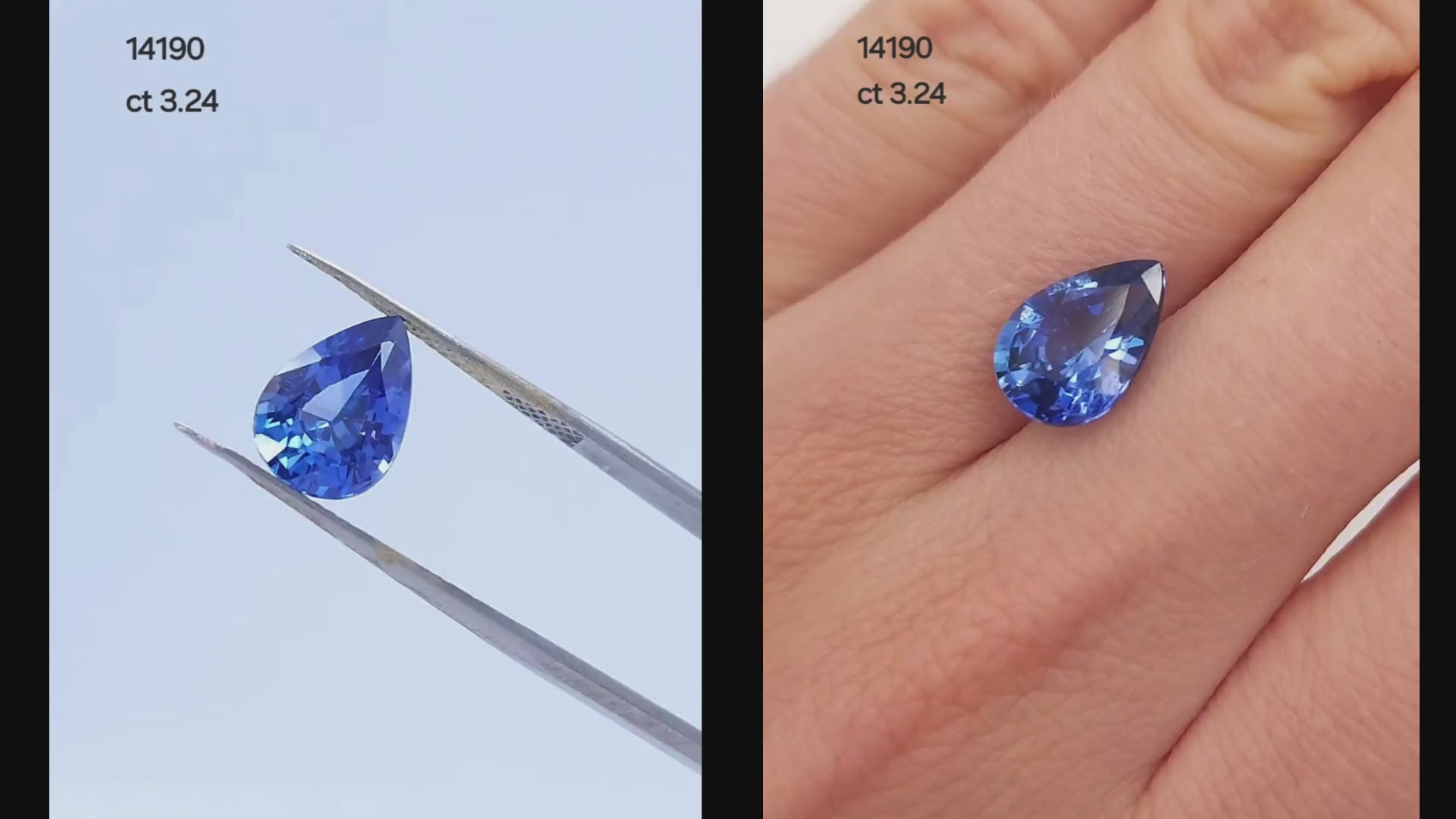 3 carat pear cut tear drop natural blue sapphire 