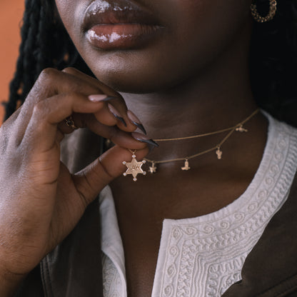 the law necklace sheriff gold chain solid gold