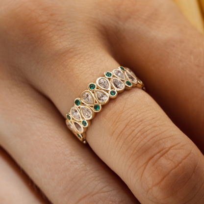 lace detailed woven wedding band for women diamond