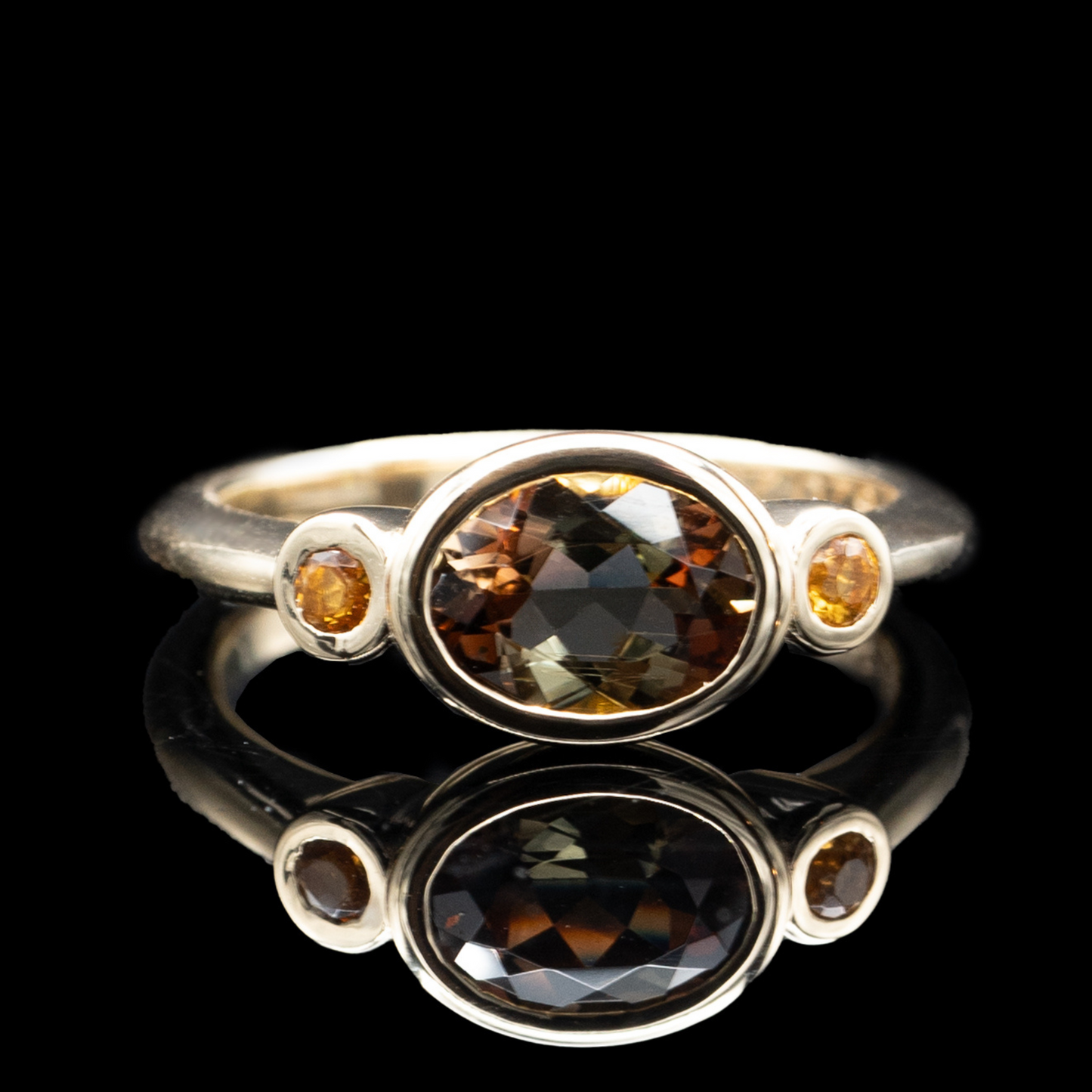 Andalusite horizontal bezel ring