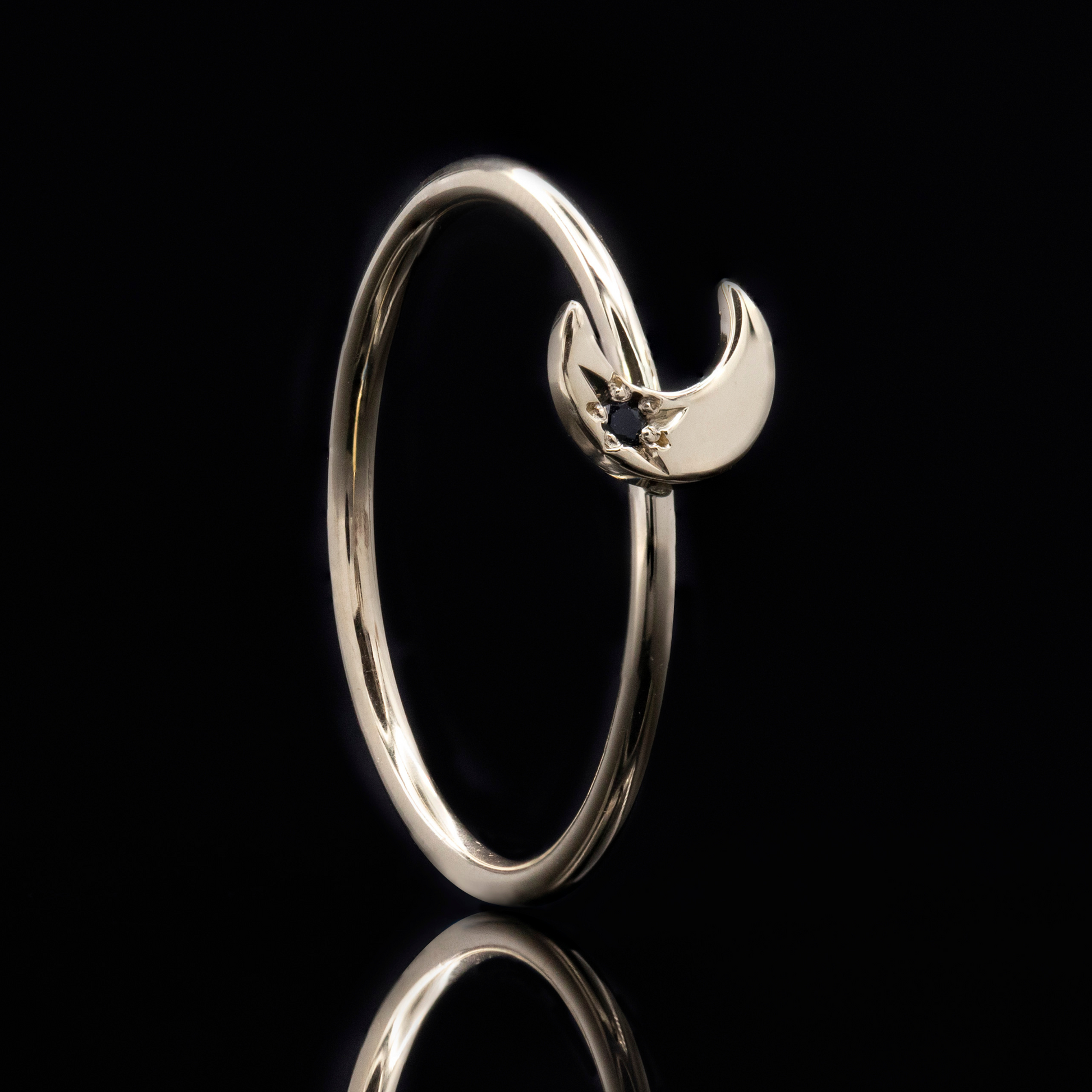 Gold moon stackable ring