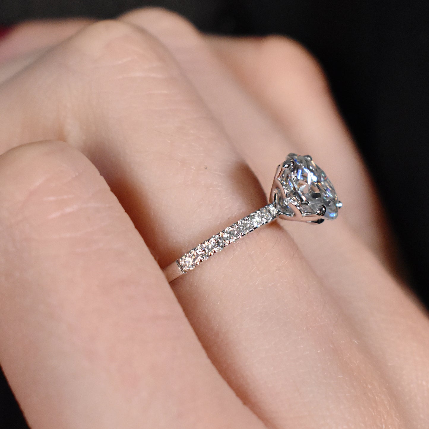 white gold and diamond engagement ring