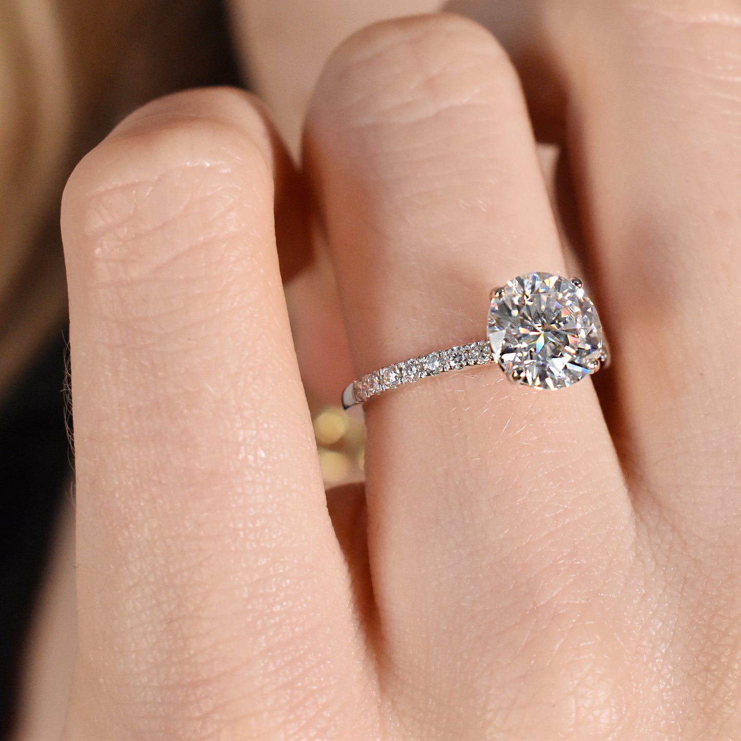 1.5ct solitaire diamond ring with heart shaped hidden halo