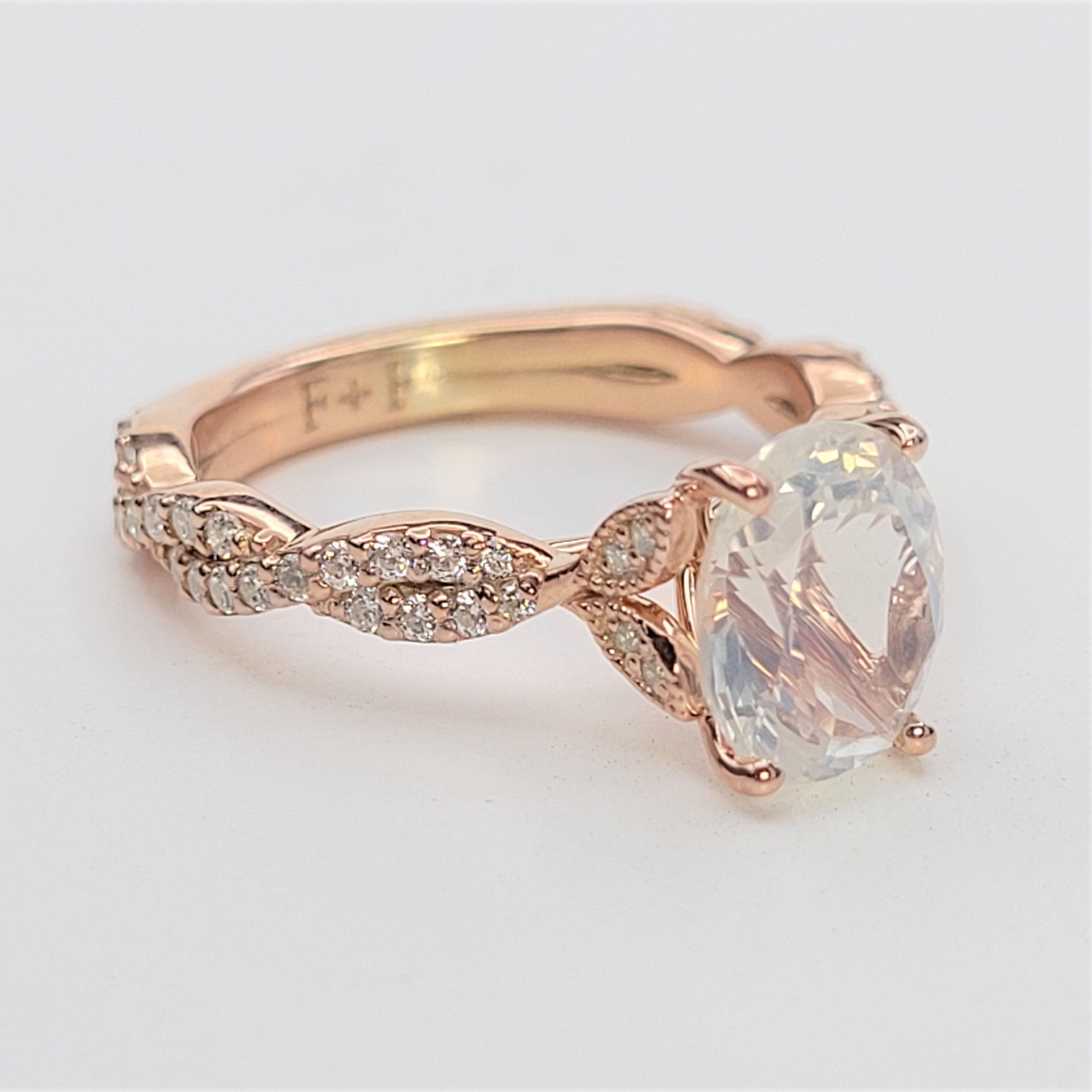 oval moonstone engagement ring