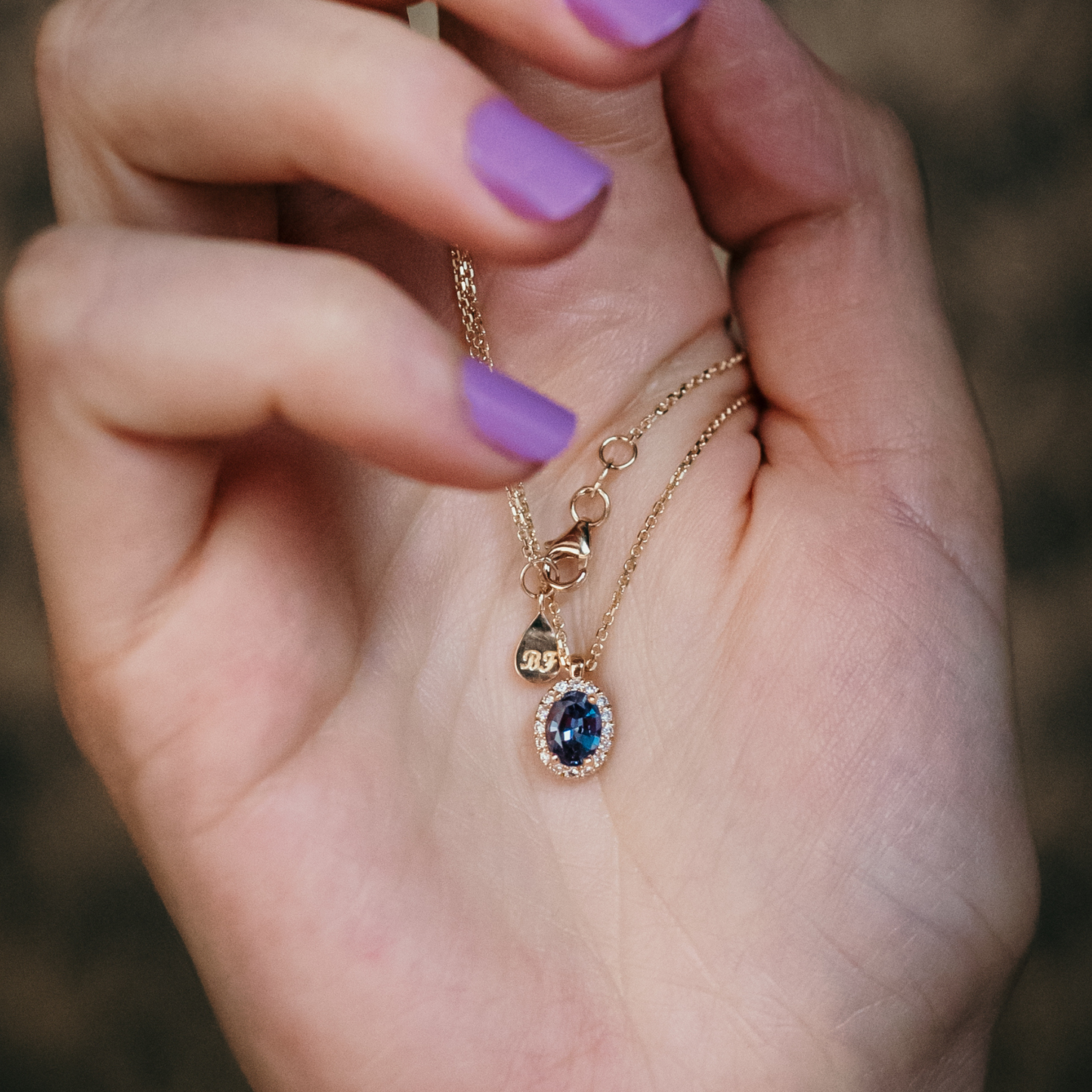 Alexandrite and diamond necklace