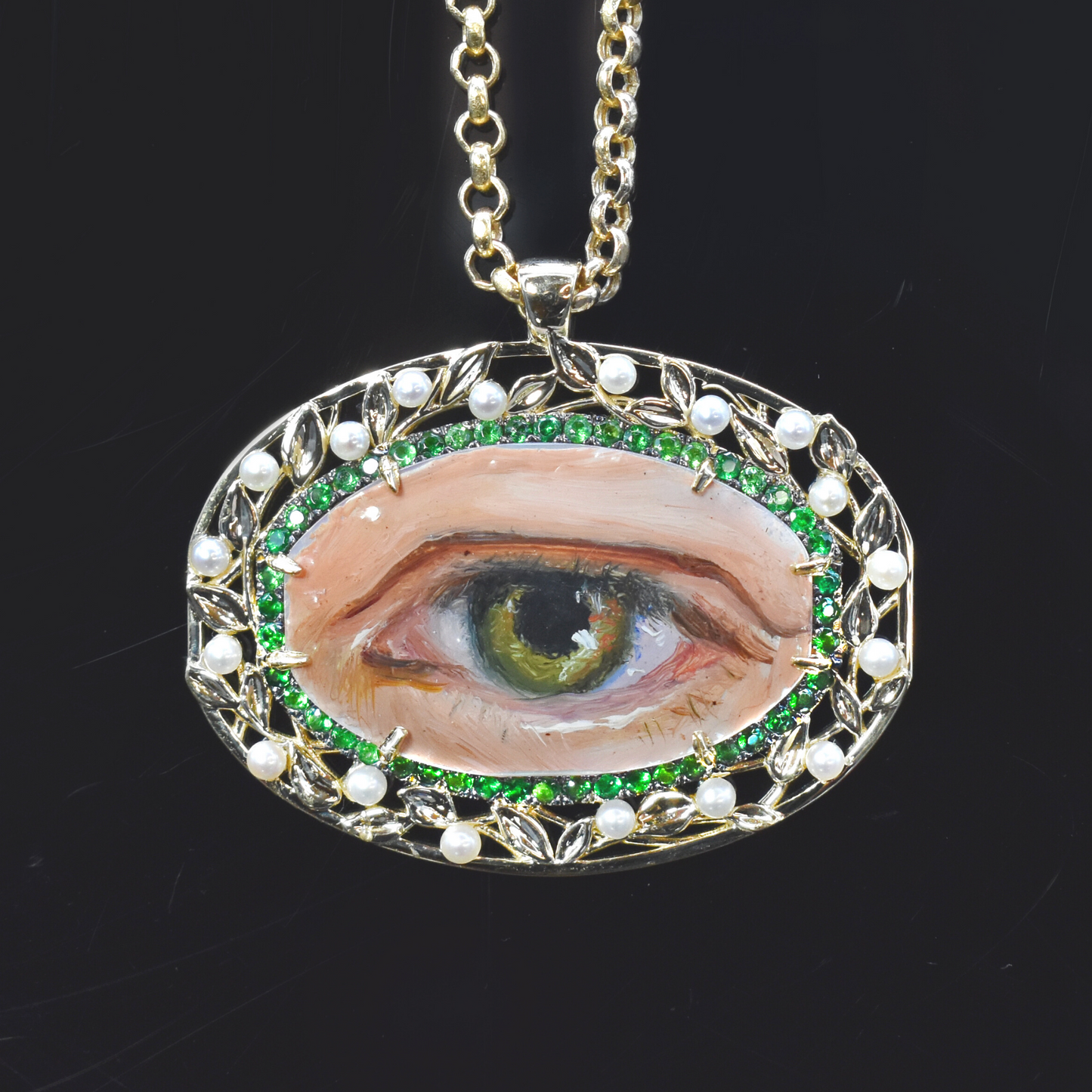 miniaturist portrait the lovers eye necklace