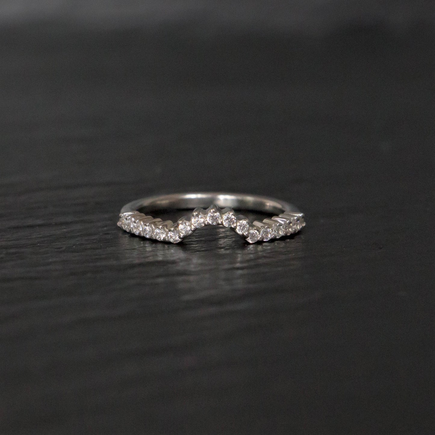 Morph white gold wedding band with diamonds