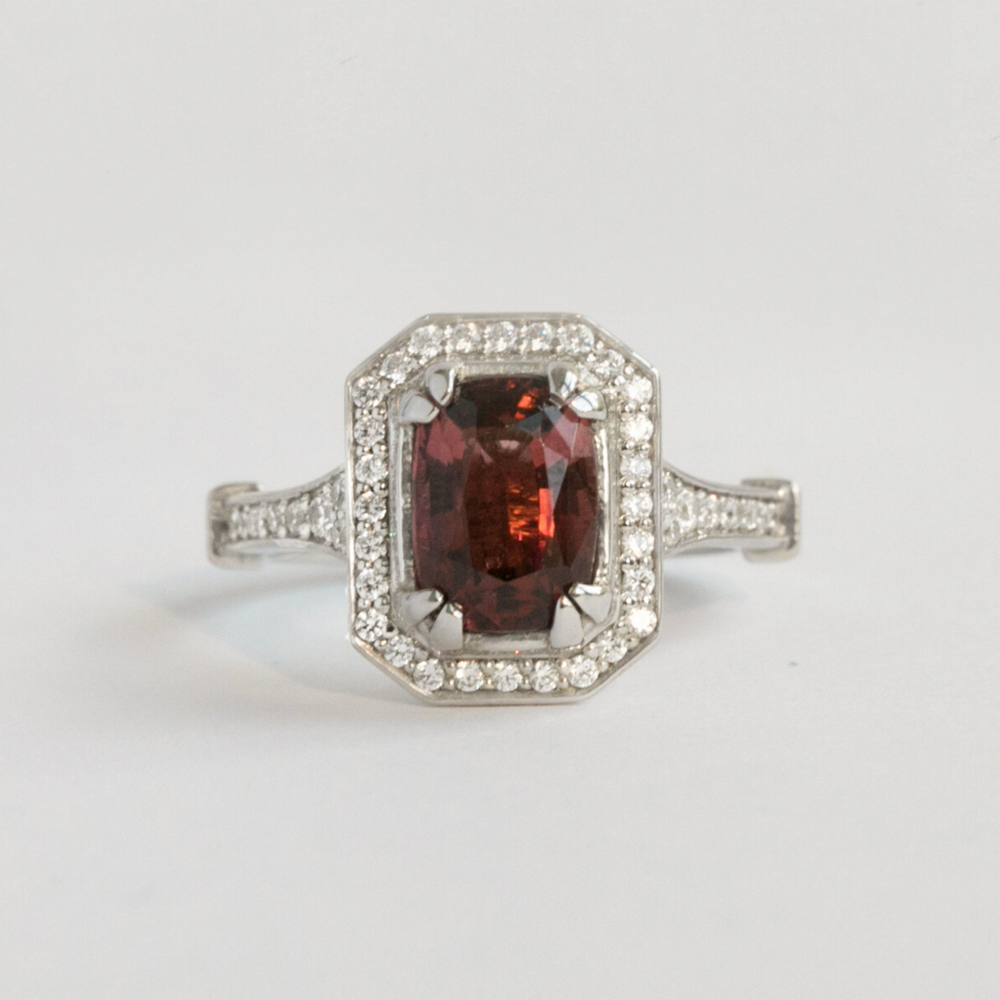 art deco halo engagement ring