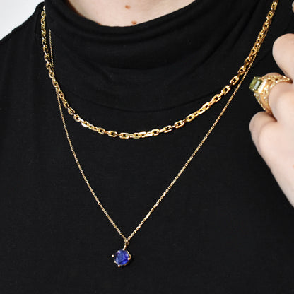 anchor chain yellow gold necklace