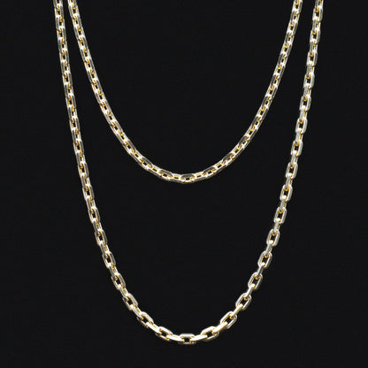 anchor chain yellow gold layered look necklace
