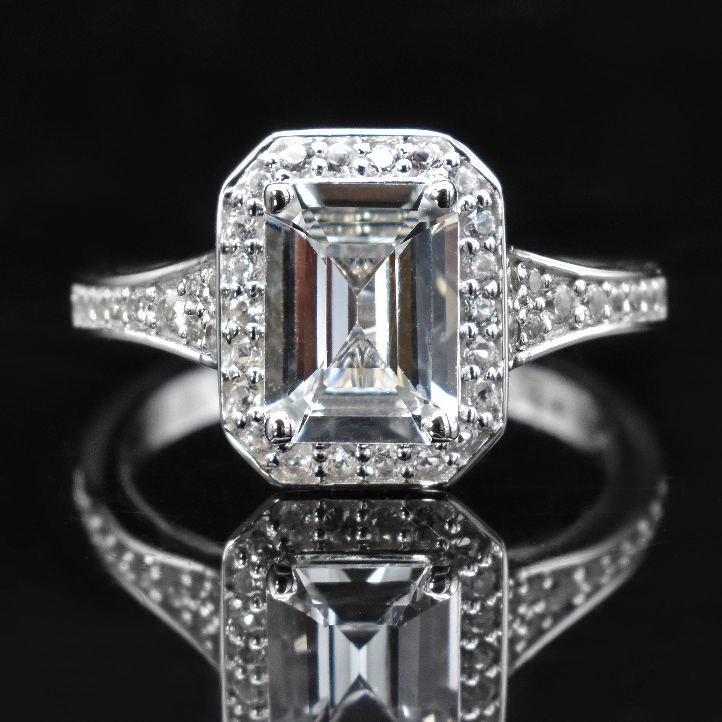 emerald cut engagement ring art deco design