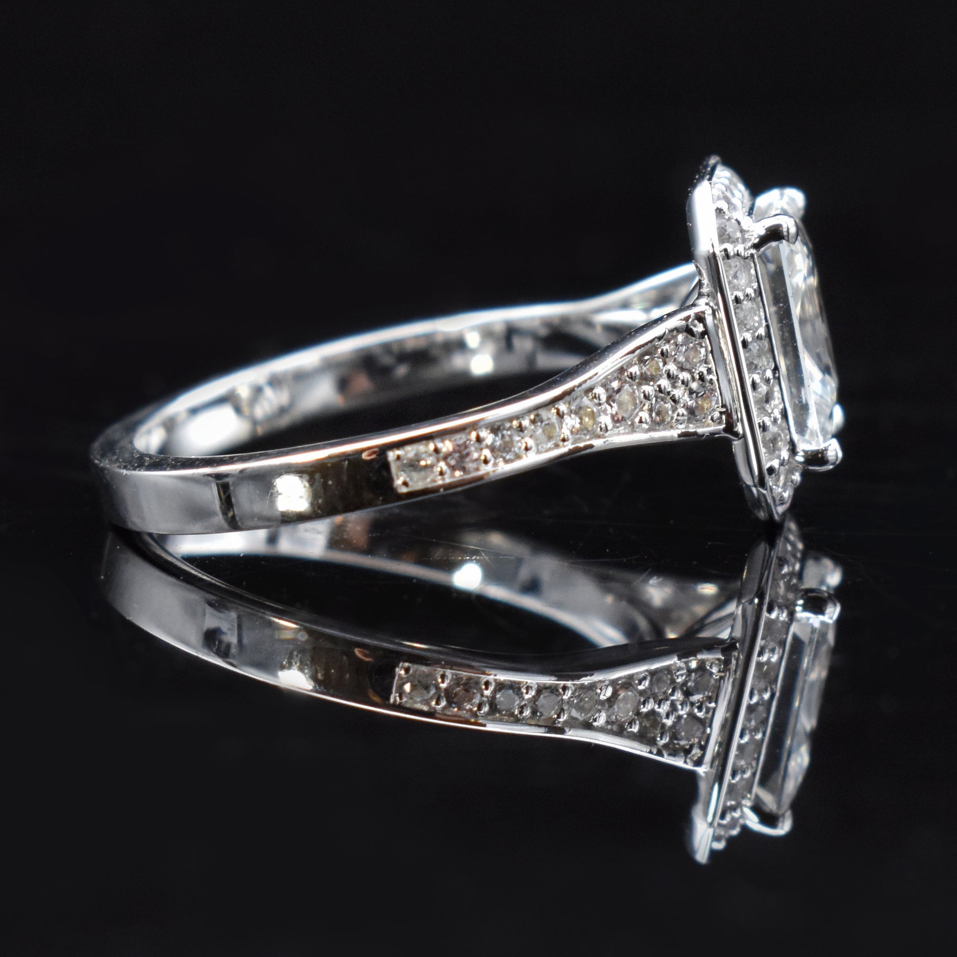 vintage engagement ring white sapphire bridal jewelry wedding art deco