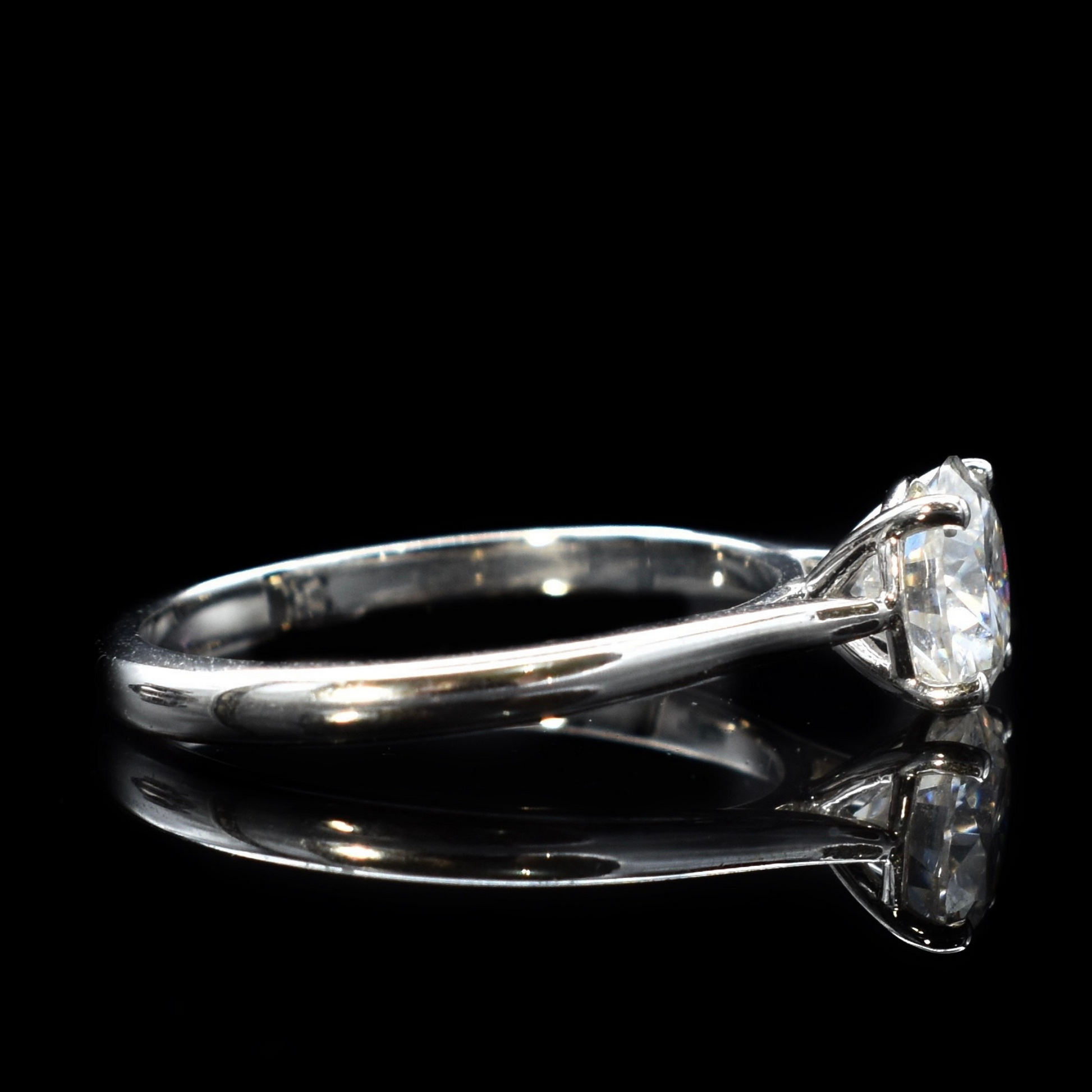 1.5ct white sapphire classic solitaire engagement ring platinum