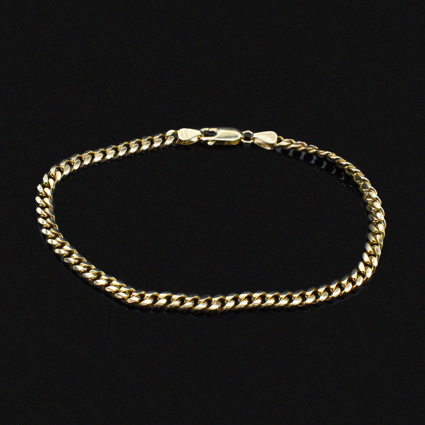 cuban chain bracelet unisex yellow gold for him men