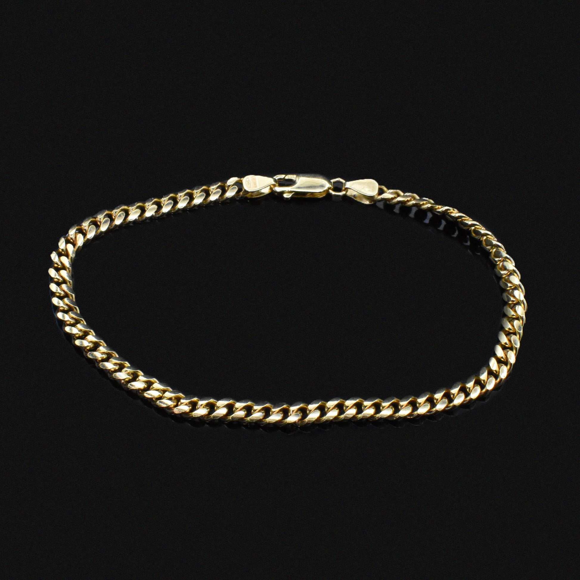 cuban chain bracelet unisex yellow gold for him men