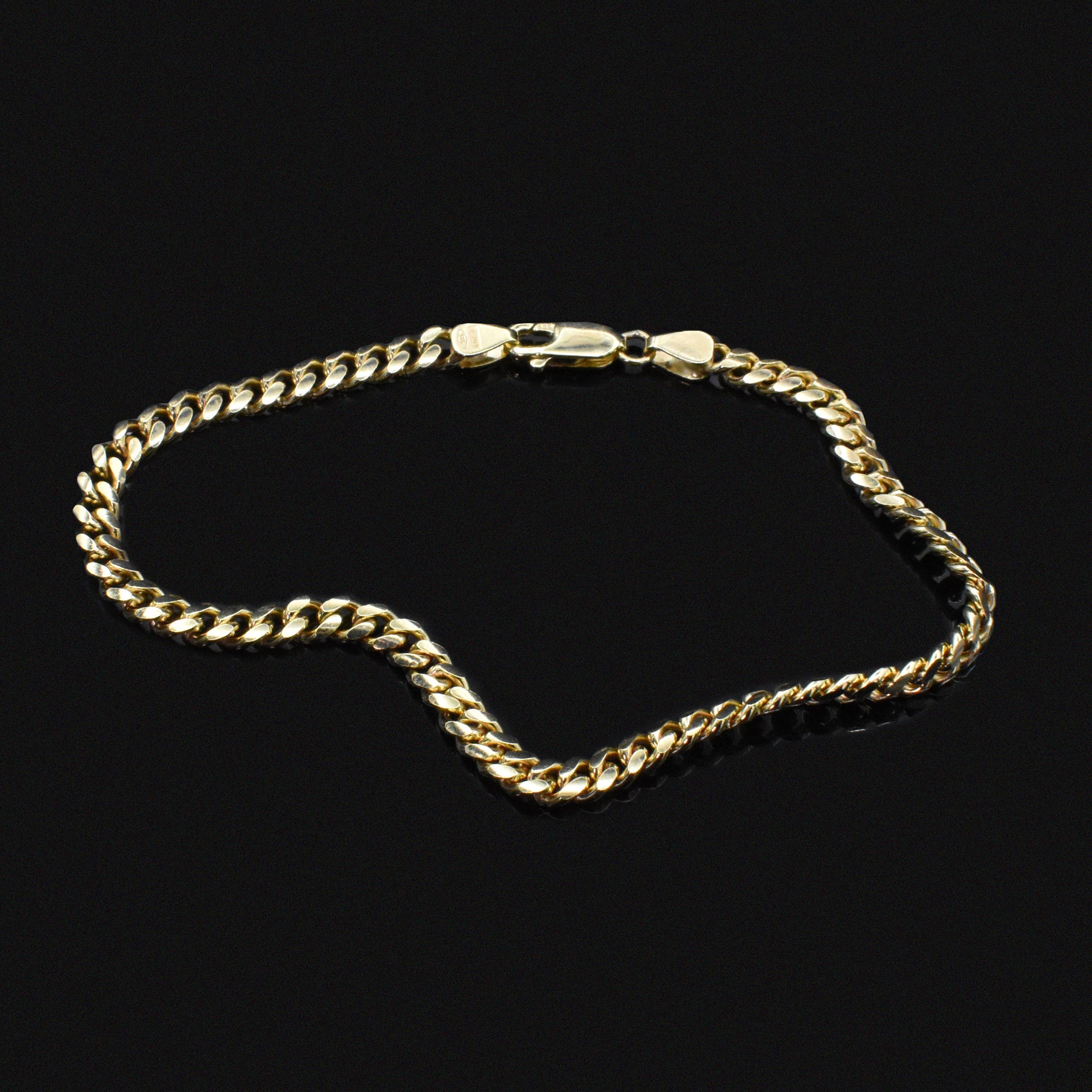 cuban chain link bracelet yellow gold men