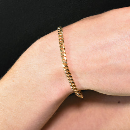 cuban yellow gold chain bracelet 14k