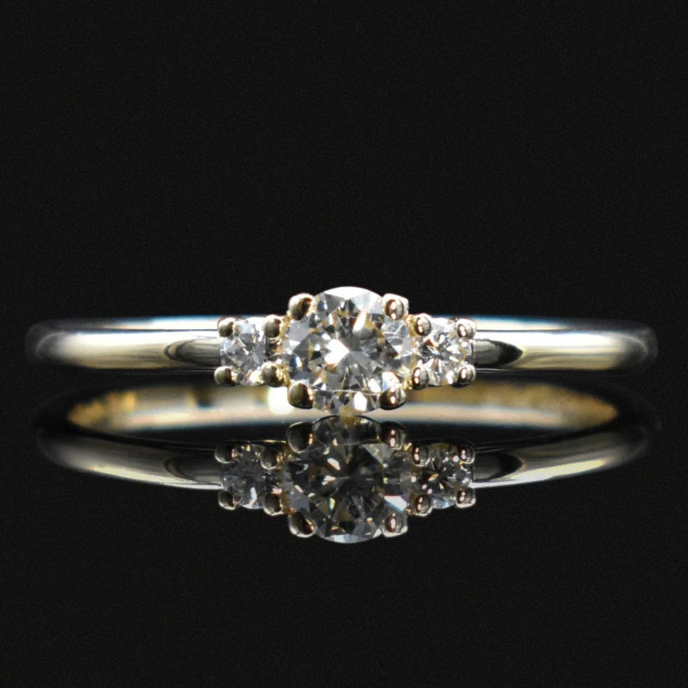 diamond ashes cremation ring 3 stone minimal classic gold momento loved one pet