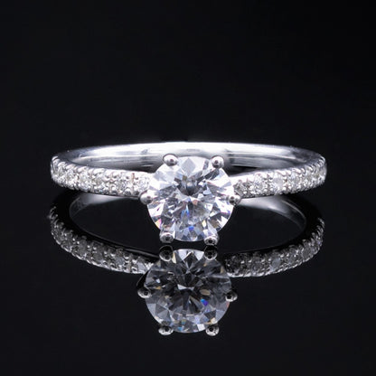 1ct diamond solitaire engagement ring diamond pave