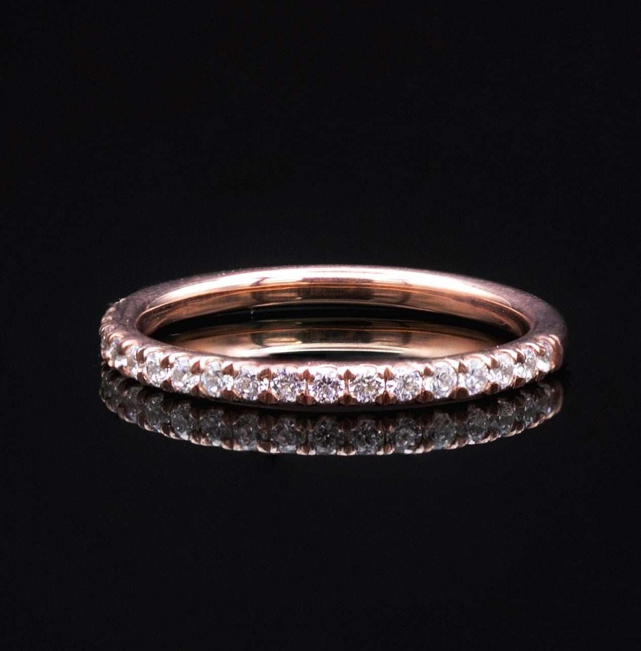 Diamond wedding band for women rose gold