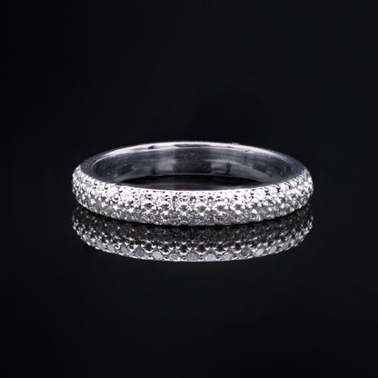 triple row diamond wedding band