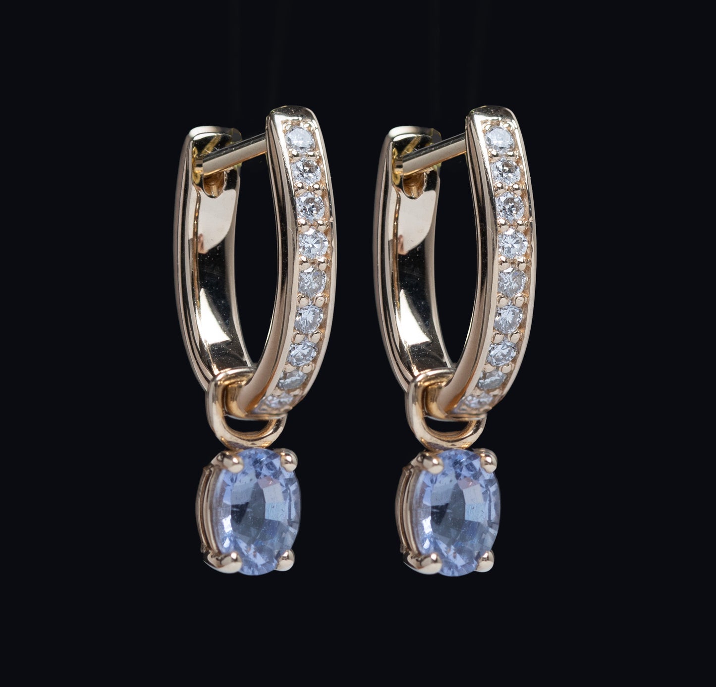 Lavender Sapphire Diamond Earrings