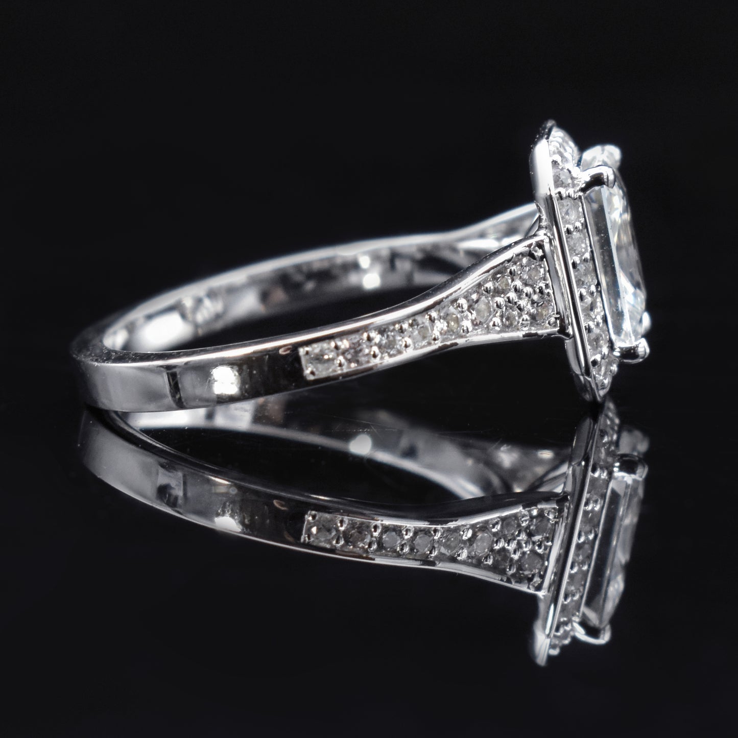 diamond or white sapphire art deco ring