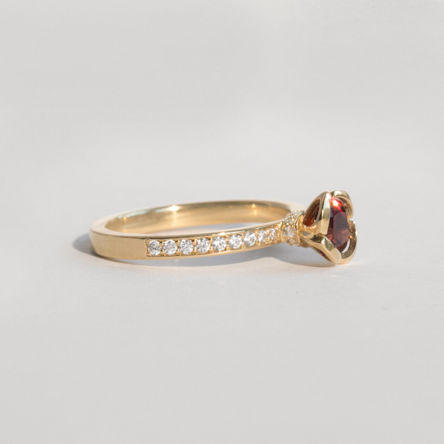 garnet and diamond engagement ring