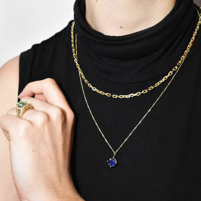 gold anchor chain yellow necklace