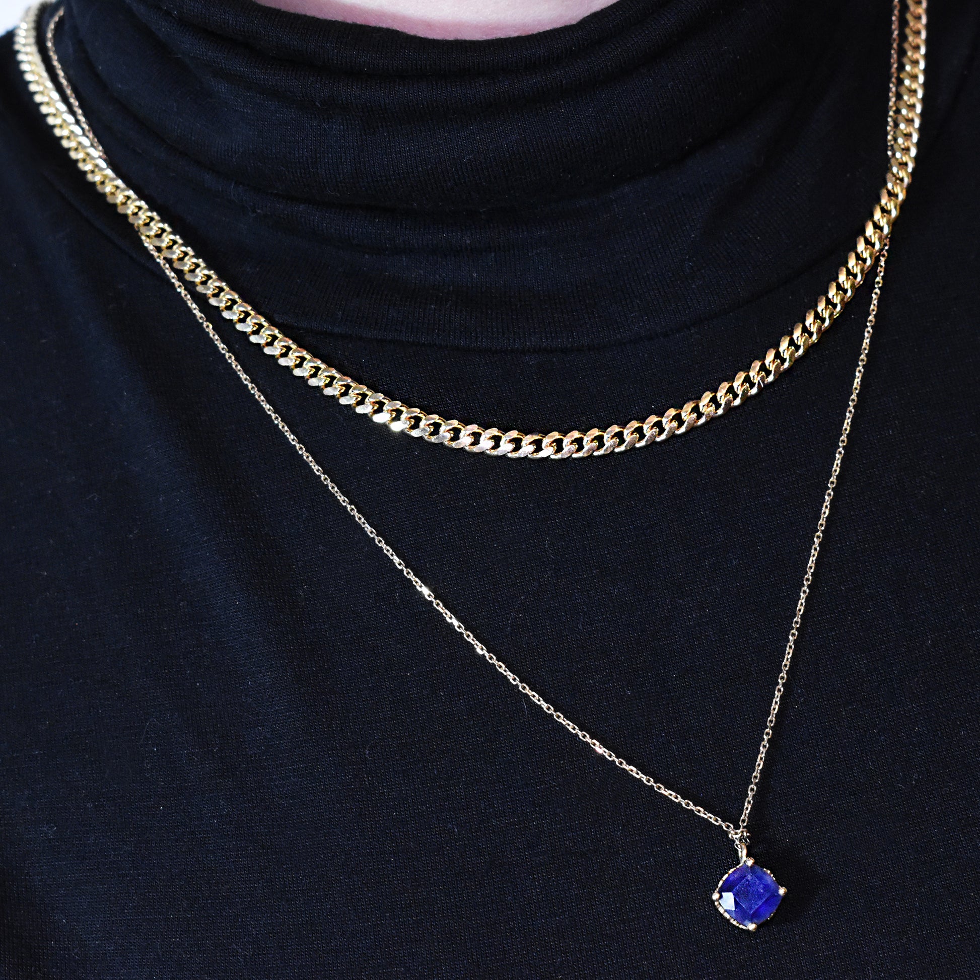 gold chain cuban style necklace