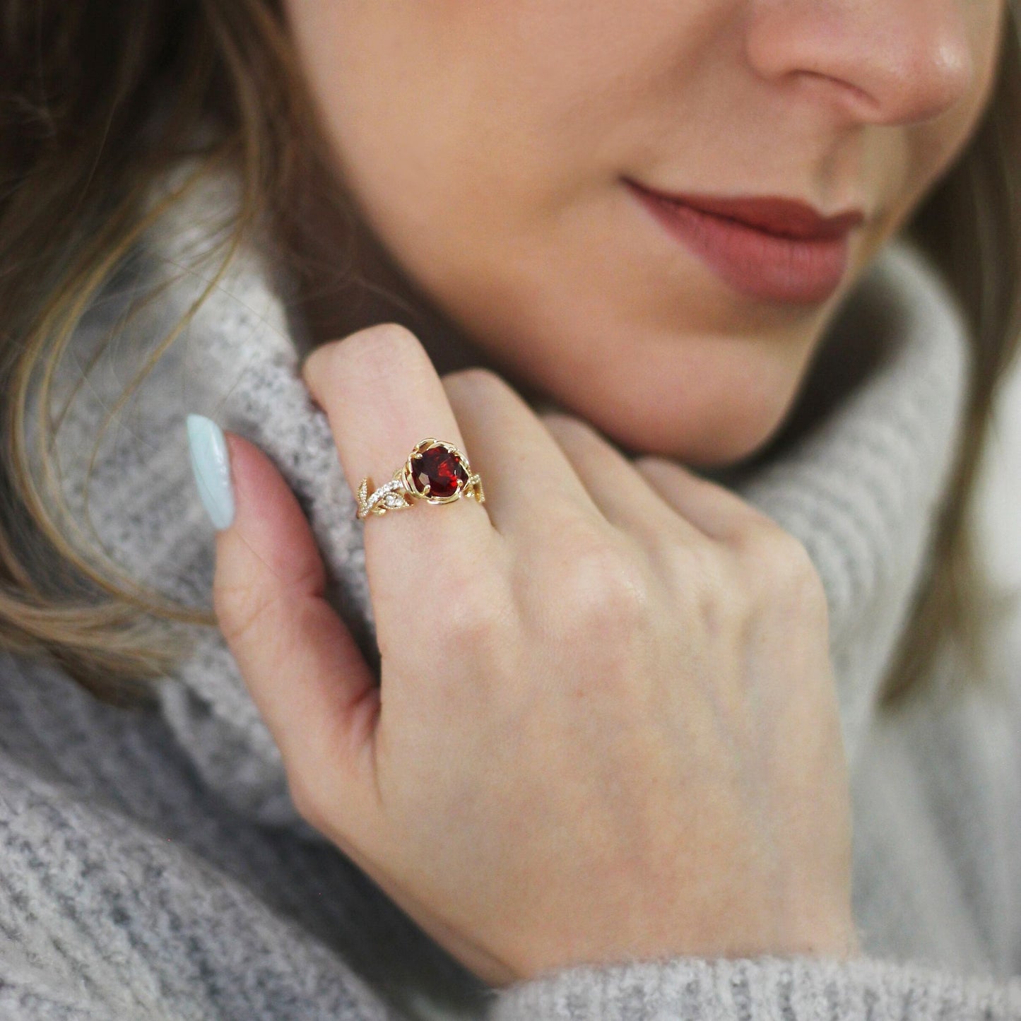 beauty and the beast ring disney in gold and garnet