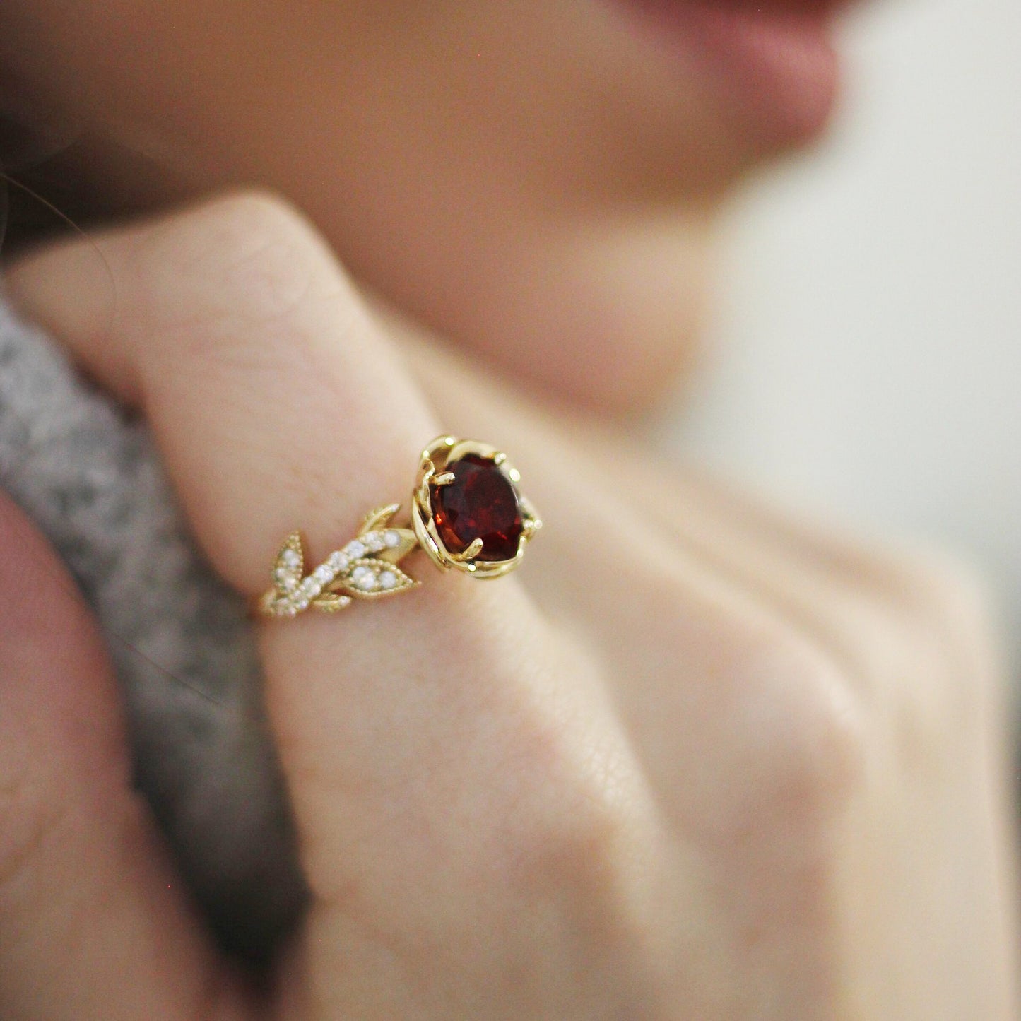 beauty and the beast ring disney in gold and garnet