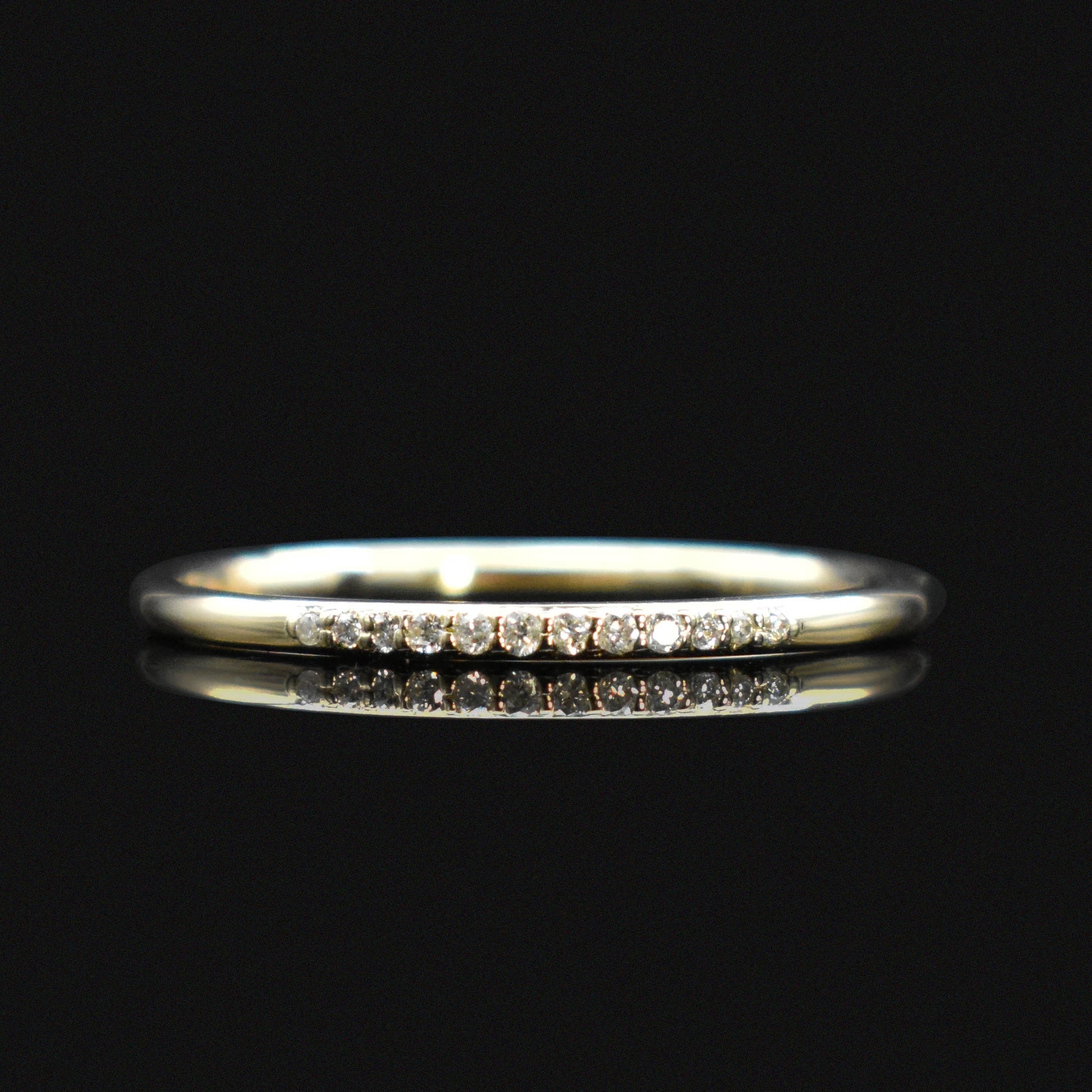 gold micro pave ring with diamond