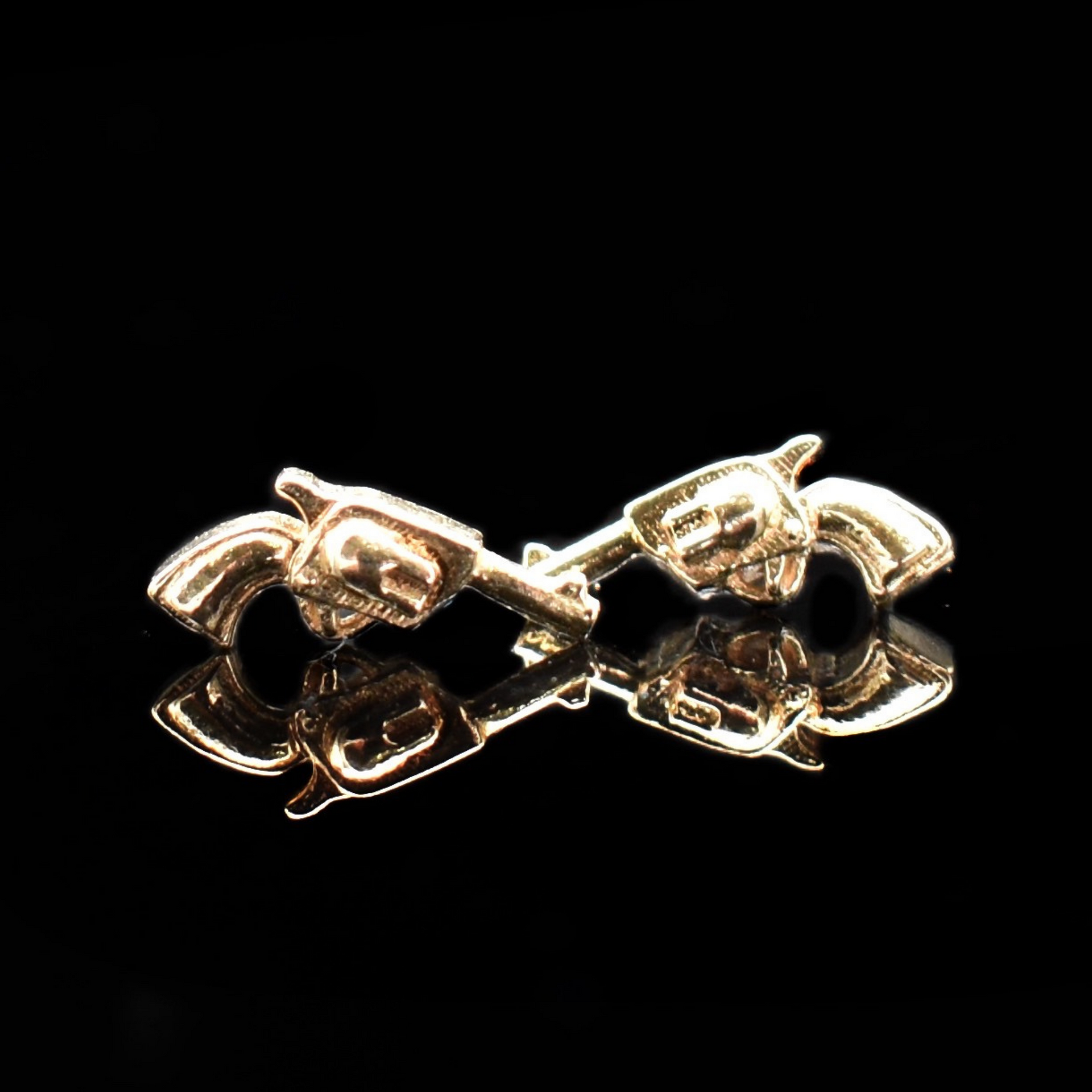 mini pistol stud earrings in gold western fashion