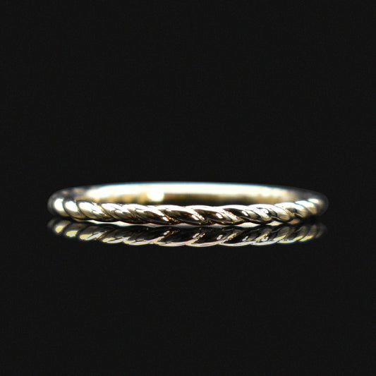 twisted gold wedding band 14k simple elegant minimal
