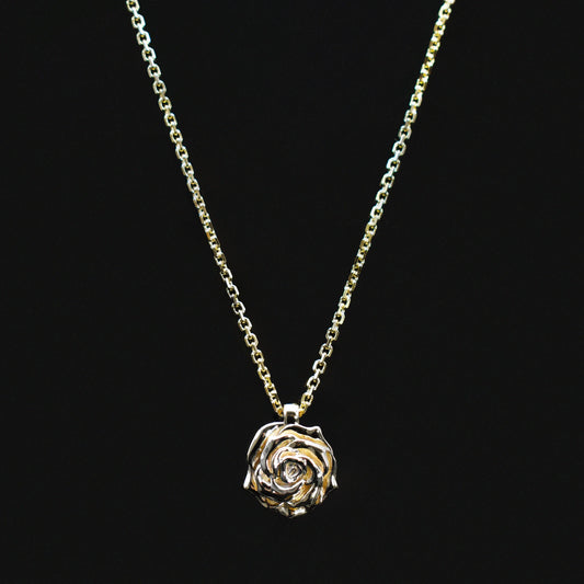 rose pendant gold yellow 14k necklace chain mini small minimal