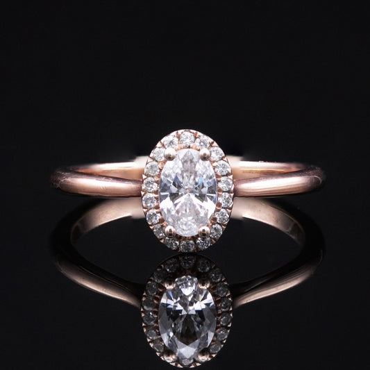 oval halo engagement ring diamond rose gold