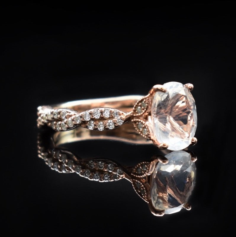 moonstone oval engagement ring rose gold