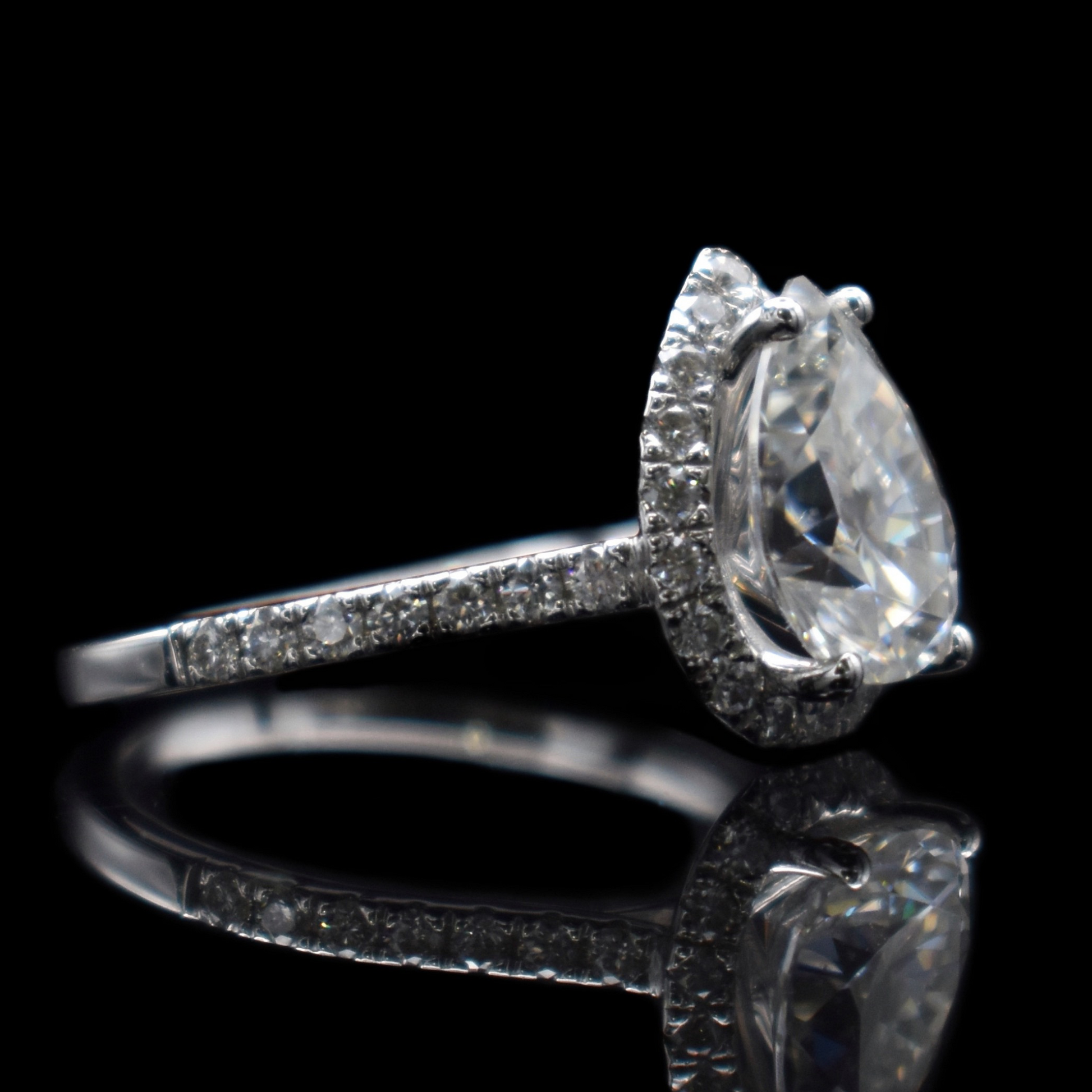 Pear Shaped Halo Diamond Engagement Ring – Ascot Diamonds