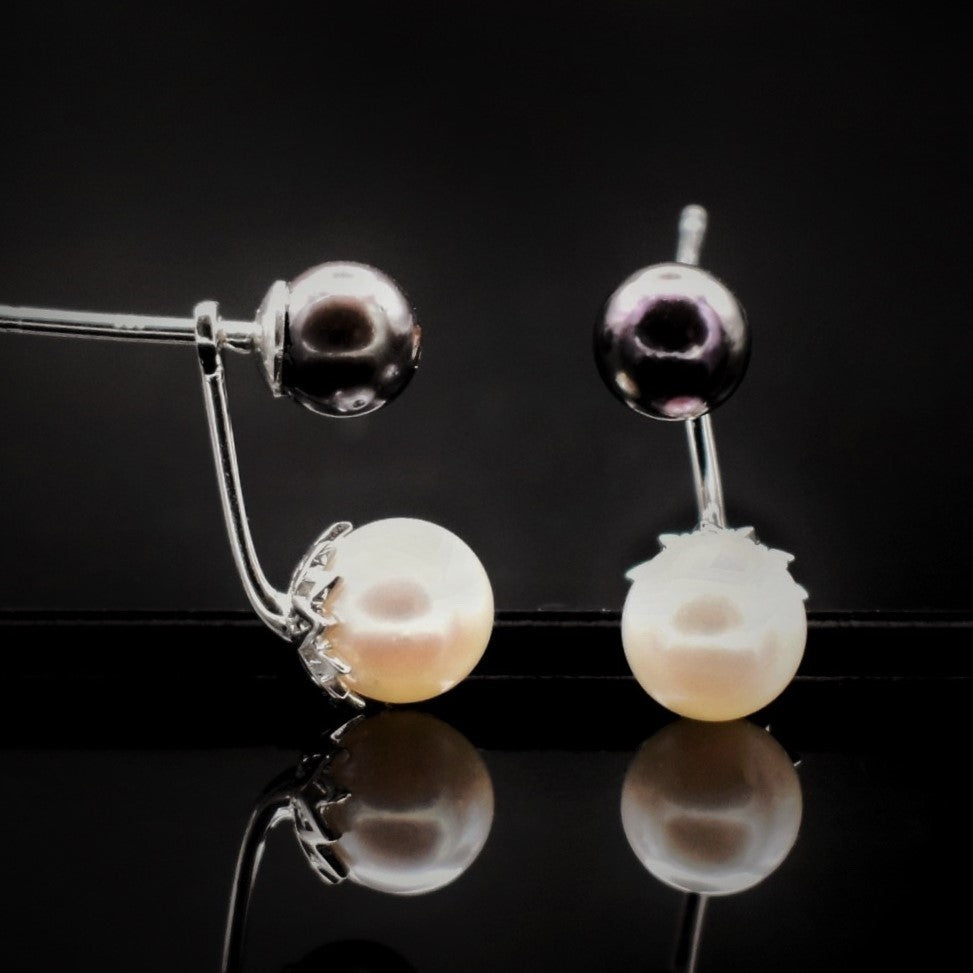 fresh water pearl earrings white gold