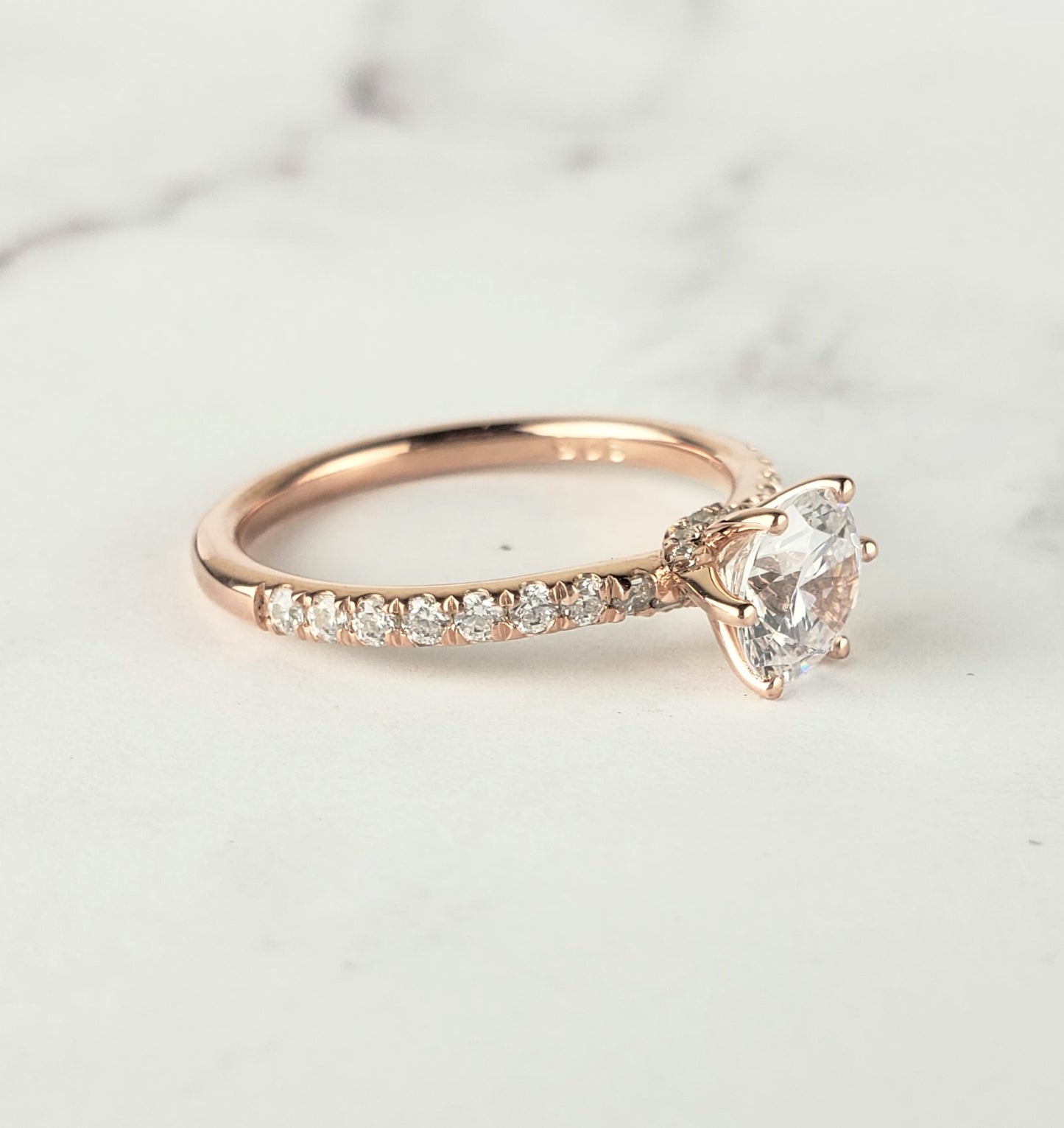 6 prong rose gold engagement ring