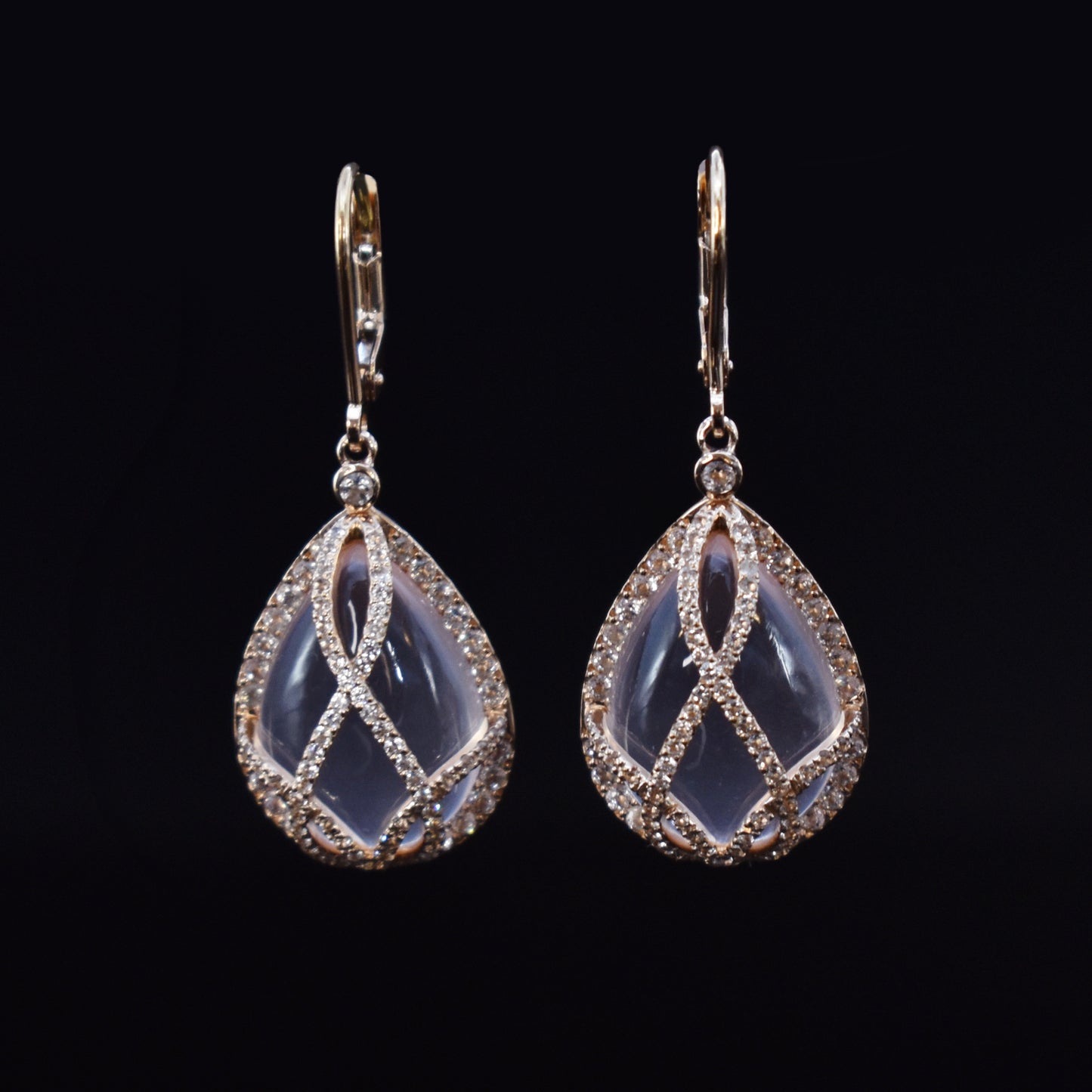 pear shaped rose quartz earrings for weddings