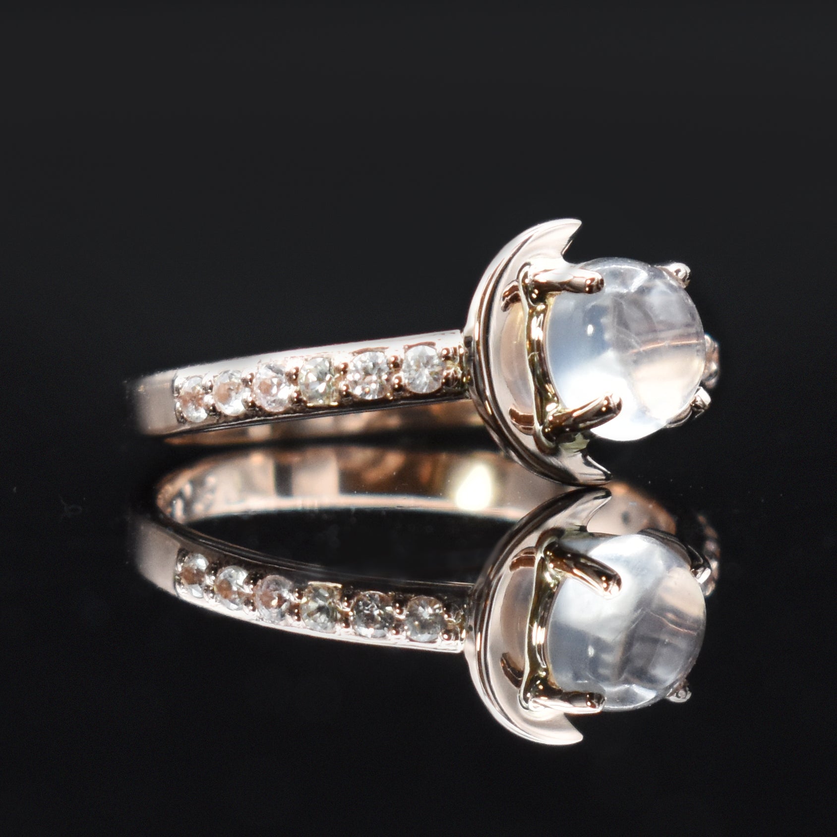 moonstone sailor moon engagement ring wedding aesthetic rose gold