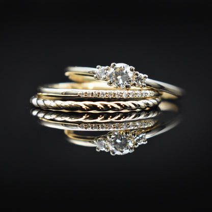 twisted gold wedding band 14k simple elegant minimalist