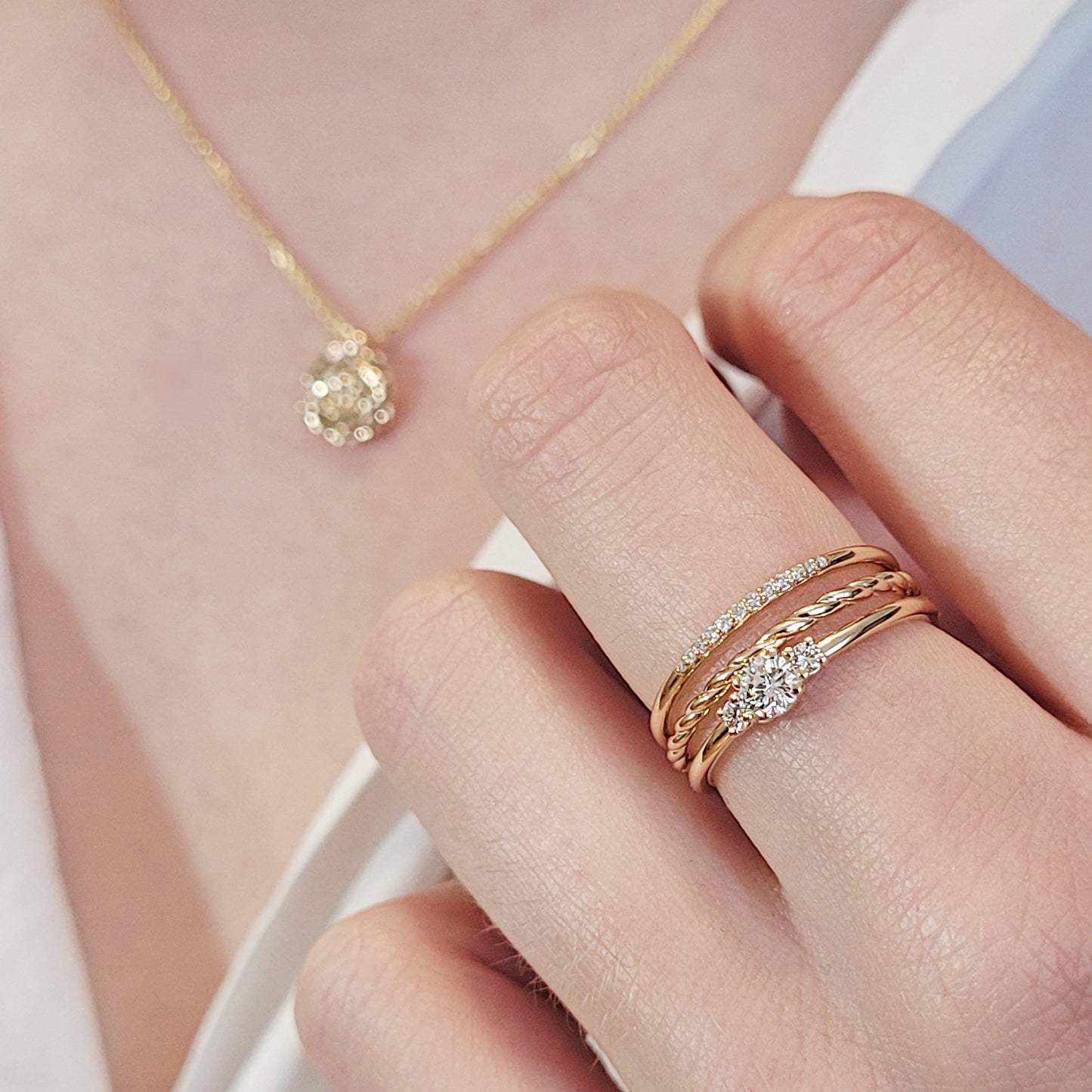 simple engagement ring classic minimalist diamonds gold