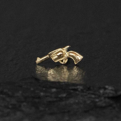 cowboy jewelry golden pistol stud earrings