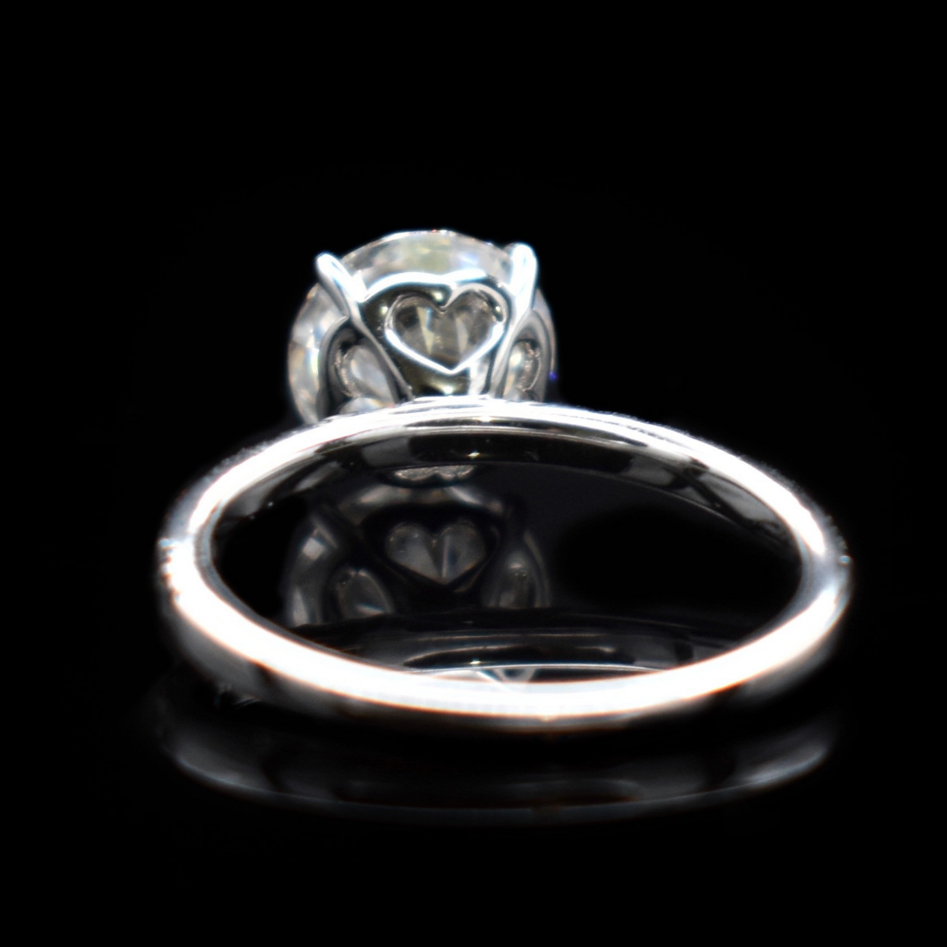 heart shaped hidden halo engagement ring diamond solitaire